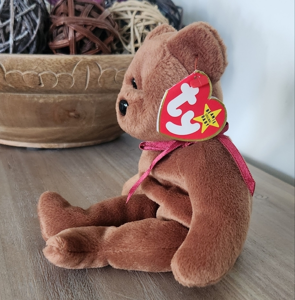 🧸 Ty Beanie Baby “Teddy” the Brown Bear – 1993 Vintage Plush, Excellent Conditi - Picture 3 of 13